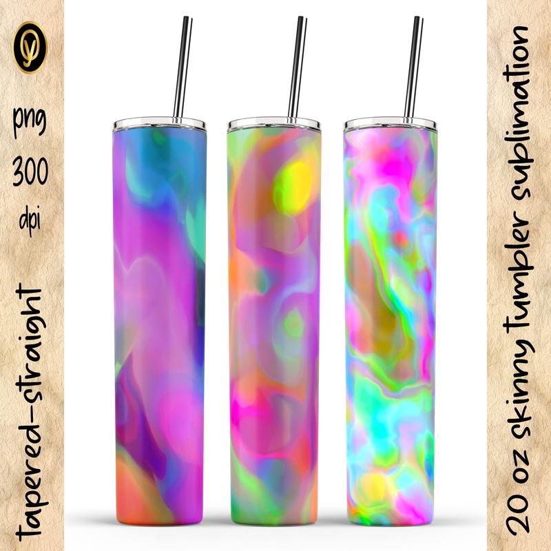 20 Oz Skinny Tumbler Abstract Watercolor Gradient Sublimation