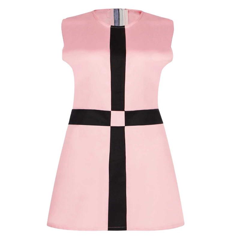 Pink 1960s The Queens Gambit Costume Sleeveless Dress