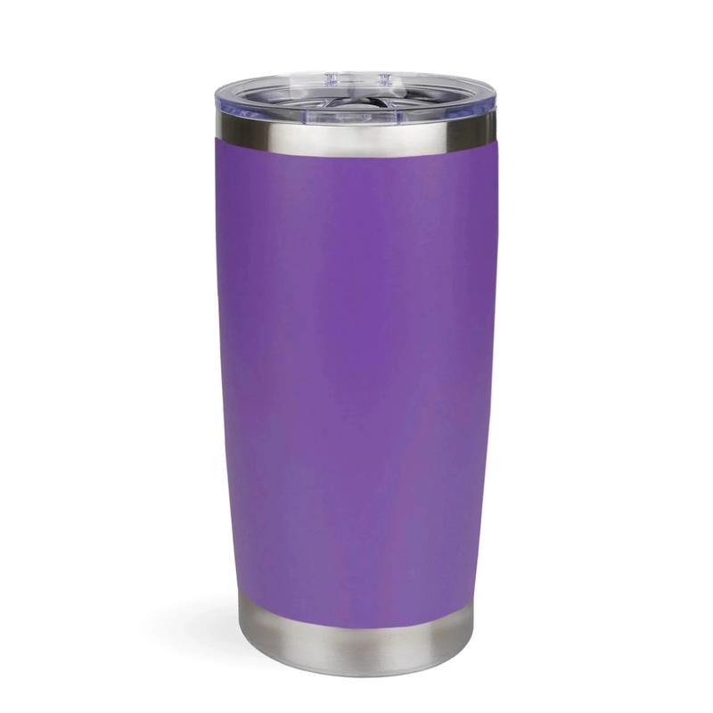 20 oz Travel Tumbler - Purple | Powder Coated Stainless Steel Tumbler