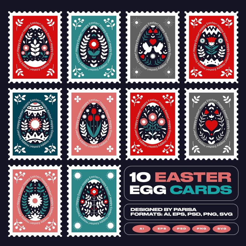 10 Easter Egg Cards