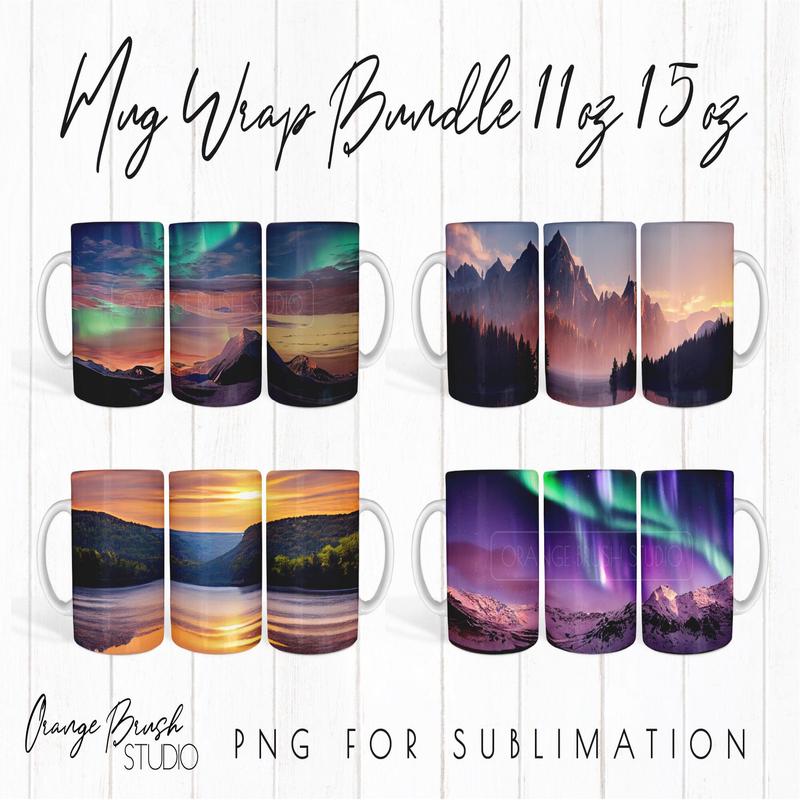 11oz Mug Sublimation Bundle | Camping Mug Wrap Designs