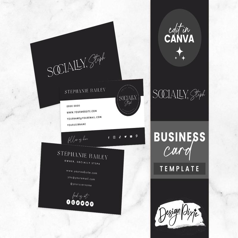 Black Business Card Template