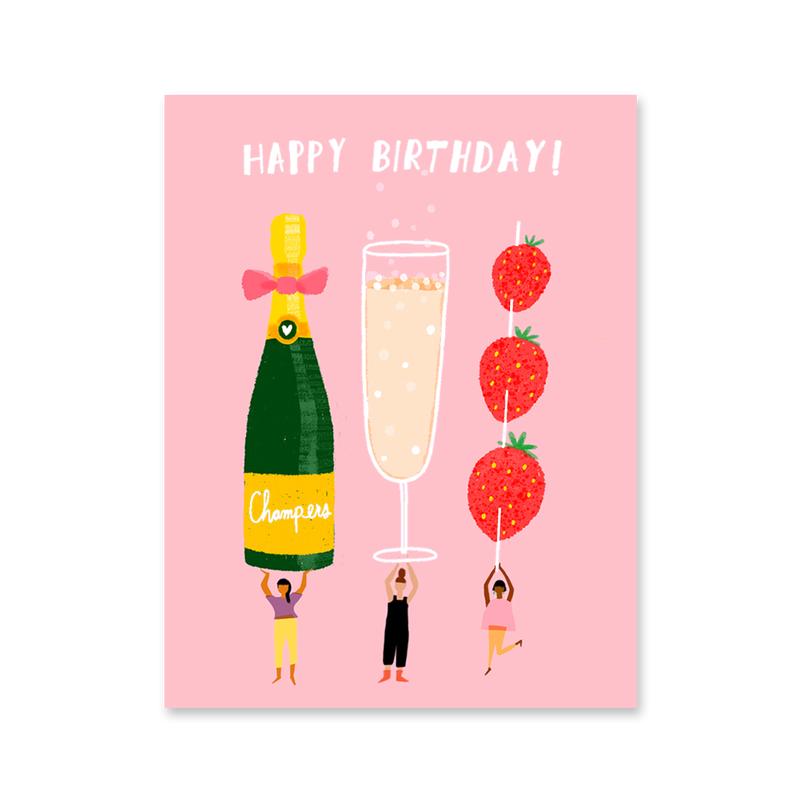 CS Postcard  Champagne Wishes